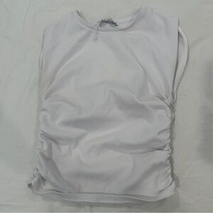 White Zara Sleeveless ruched side top size L